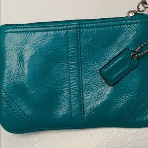 Coach Bags - Coach, teal leather wristlet Coach Bags - Coach, teal leather wristlet